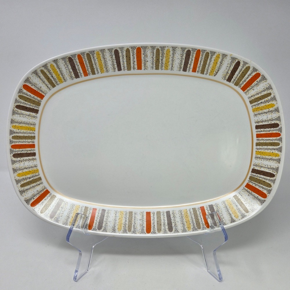 Noritake Progression Mardi Gras‎ Platter 9019 Oval Mid Century Serving Dish